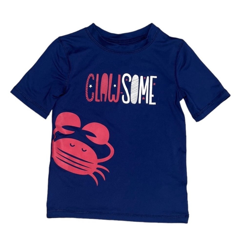Like New Cat & Jack Rashguard Clawsome Crab 4T Navy Red